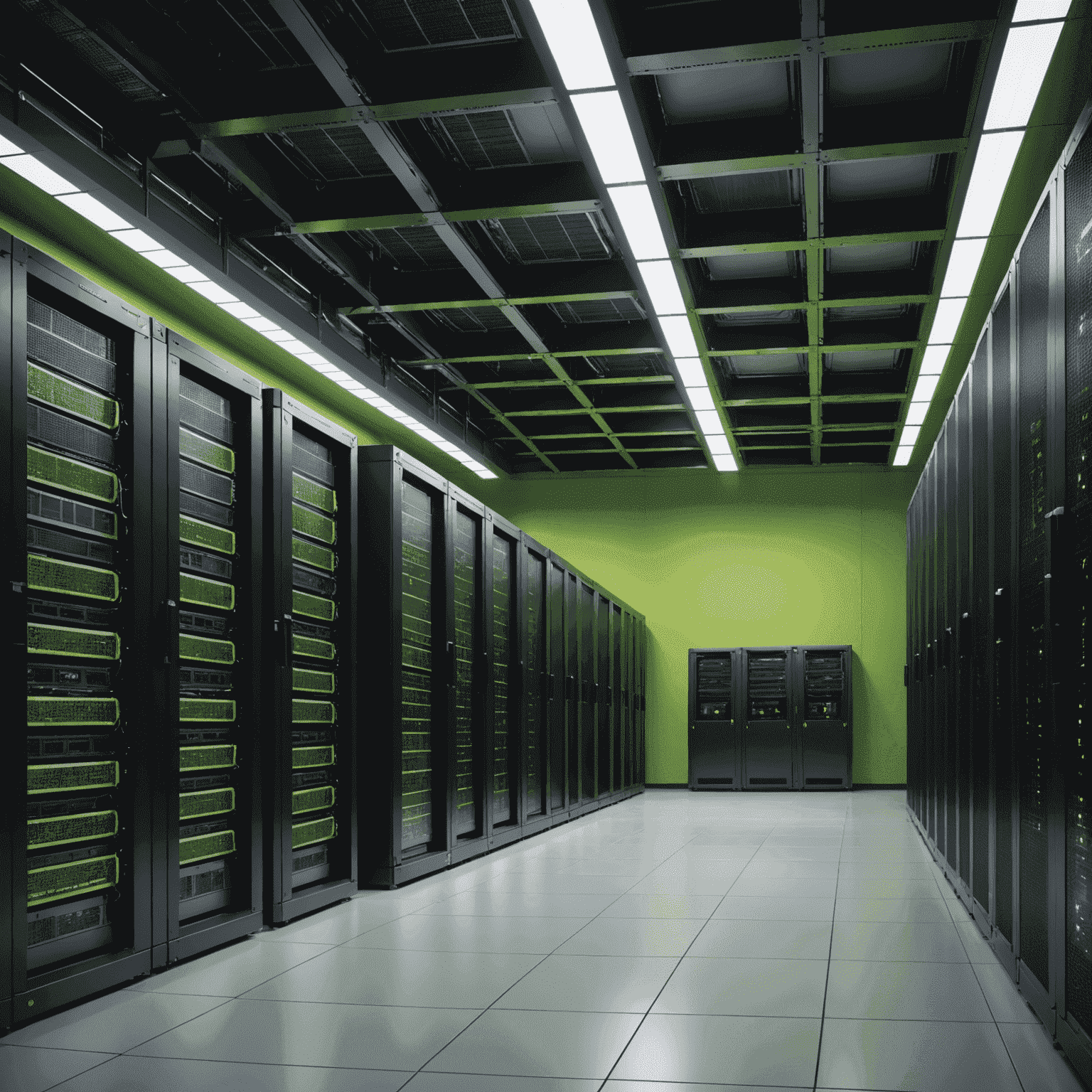 Interior of Etisal's green data center showing energy-efficient servers and cooling systems